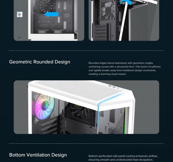GAMEMAX ������ ����'������� Midi ATX ��� ����� ��������  ATX,ATX, M-ATX,ITX, Tempered Glass,Mesh,USB2.0x1,U Vista COC AW - �������� 25