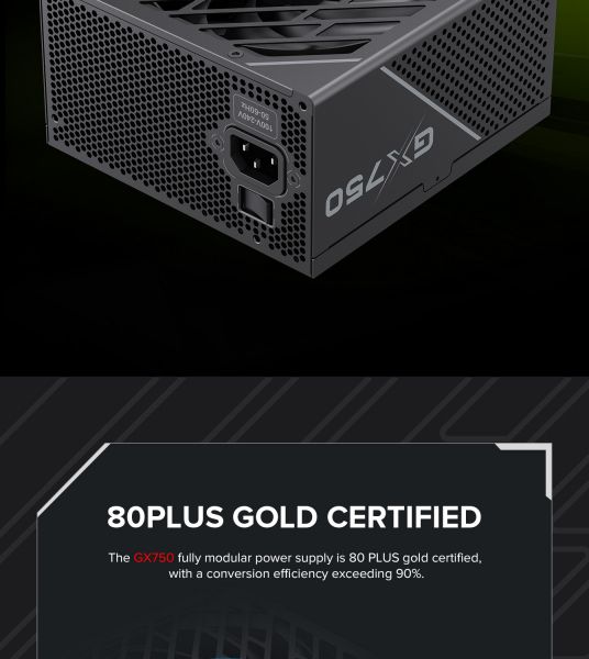 GAMEMAX ���� �������� ATX 750W, 80 Gold,fan 135mm,fully mo dular OPP, OVP, UVP, OCP, OTP, SCP GX-750 PRO BK(ATX3.1PCIe5.1) - �������� 15