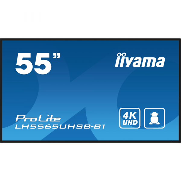 IIYAMA 54.6" 16:9 IPS �� ������, 3840�2160, 24/7, 800 �� /�2, �� Android 11,  2xHDMI 2.0/1xDP/2xUSB 2.0, SP LH5565UHSB-B1 - �������� 1