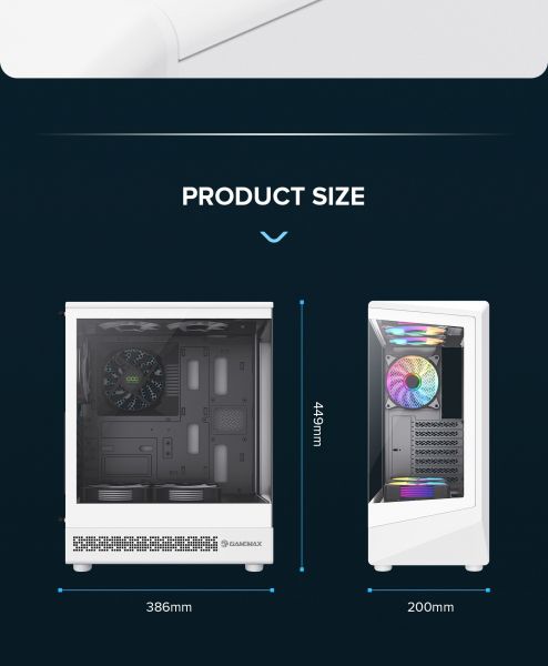 GAMEMAX ������ ����'������� Midi ATX ��� ����� ��������  ATX,ATX, M-ATX,ITX, Tempered Glass,Mesh,USB2.0x1,U Vista COC AW - �������� 31