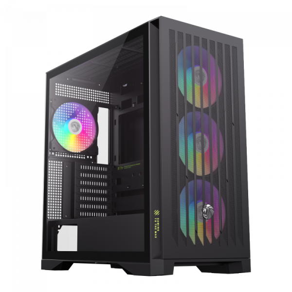 GAMEMAX  Tower E-ATX    ,    E-ATX,ATX, M-ATX,ITX, Tempered Glass,Mesh,2 LEADER 2 BK -  13