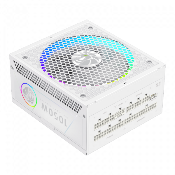 GAMEMAX   ATX 3.1 & PCIe5.1_ 1050W, 80+ Gold,R GB Smart  fan 140mm,fully modular ,Japanese 105C  RGB PRO 1050G WH -  27