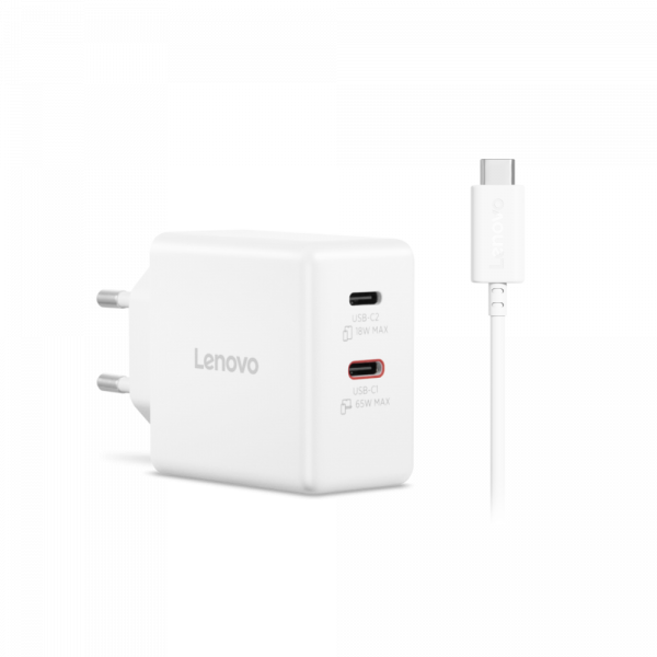 �������� ������� LENOVO Dual USB-C 65W GaN White (G0A6065WEU) - �������� 1