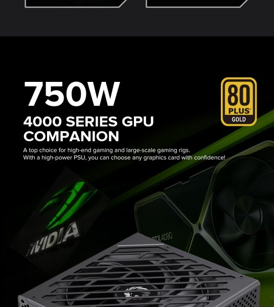 GAMEMAX ���� �������� ATX 750W, 80 Gold,fan 135mm,fully mo dular OPP, OVP, UVP, OCP, OTP, SCP GX-750 PRO BK(ATX3.1PCIe5.1) - �������� 14