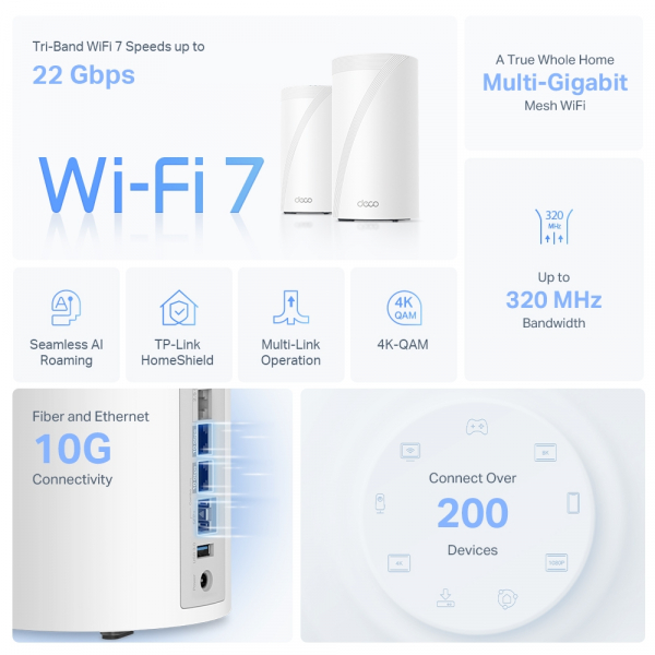 ������� Mesh Wi-Fi ������� Tp-Link, Deco BE85(2-pa ck)  Deco BE85(2-pack) - �������� 4