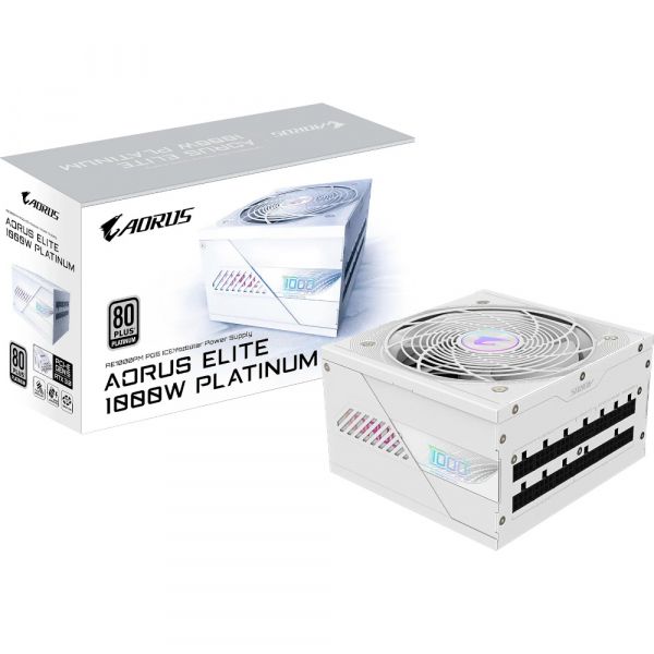 GIGABYTE ���� �������� 1000W, 80 Pluse Platinum, PCIe Gen 5 .1, Fully modular, Smart fan 120mm, White GP-AE1000PM PG5 ICE - �������� 7