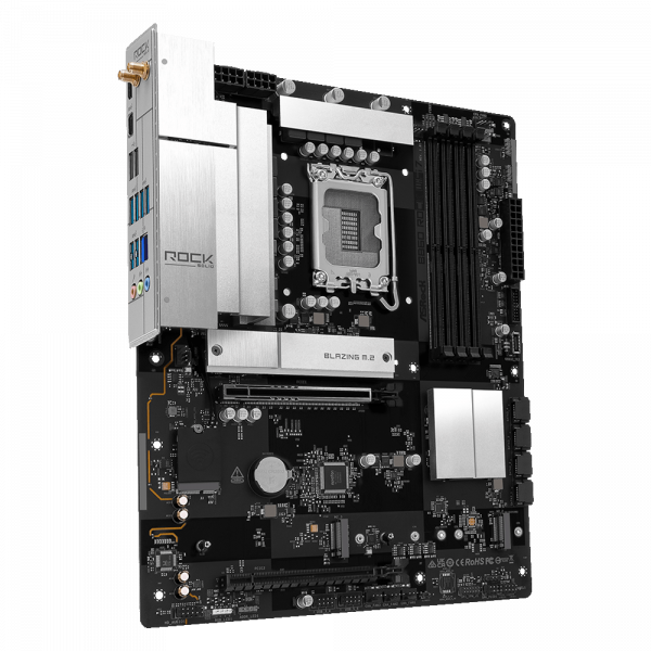 ASROCK M���������� ����� s1851 Intel B860 4xDDR5 HDMI 3xM .2 2.5GbE LAN ATX  B860 ROCK WIFI 7 - �������� 4