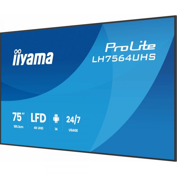 IIYAMA 75" 16:9 VA �� ������, 3840�2160, 500 ��/�2, 24 /7, �� ������ 14, 2xHDMI/1xUSB-C/2xUSB 2.0, SP 2x LH7564UHS-B1AG - �������� 6