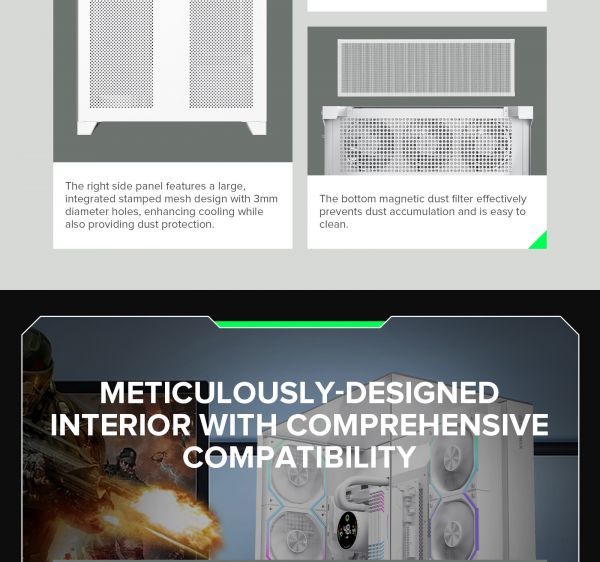 GAMEMAX ������ ATX ��� ����� �������� , ����������� ���� X,M-ATX,ITX, combo audio,VGA Card Length	Up to 400 Infinity Pro WH - �������� 20