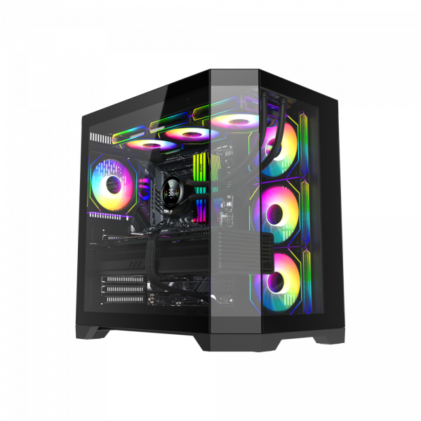 GAMEMAX ������ ����'������� Midi ATX ��� ����� ��������  X,M-ATX, ITX,Tempered Glass,Metal cover, USB2.0x1, HYPE-A Black - �������� 1