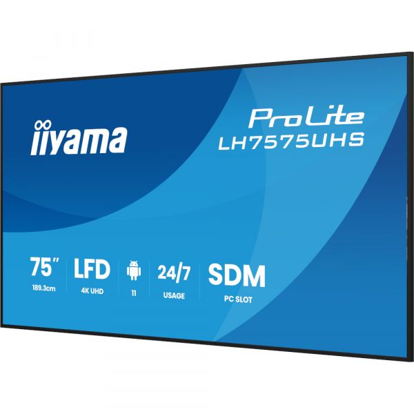 IIYAMA 74.5" 16:9 IPS �� ������, 3840�2160, 24/7, 500 �� /�2, �� Android 11,  3xHDMI 2.0/1xDP/1xDP Out/2xUS LH7575UHS-B2AG - �������� 6
