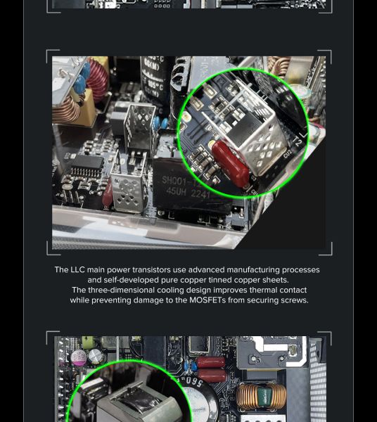 GAMEMAX   ATX 1250W, 80+ Platinum ,fan 135mm,f ully modular OTP, OCP, SCP, OVP, UVP, OPP GX-1250 PRO BK(ATX3.1PCIe5.1) -  20