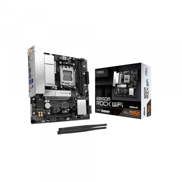 ASROCK M���������� ����� sAM5 AMD B850 2xDDR5 DP/HDMI 2xM .2 2.5GbE LAN mATX  B850M ROCK WIFI - �������� 2