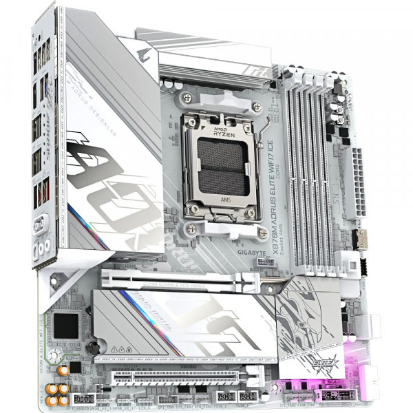 GIGABYTE M���������� ����� sAM5 AMD X870 2xHDMI/2xUSB4 2xM. 2 2.5GbE LAN mATX  X870M AORUS ELITE WIFI7 ICE - �������� 3