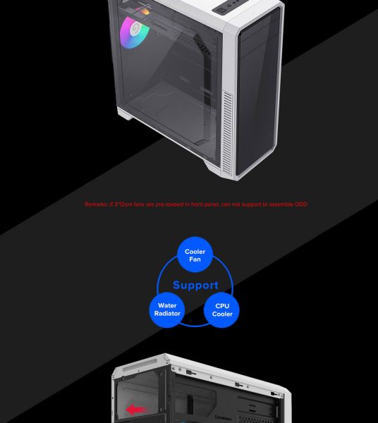 GAMEMAX ������ Tower ATX ��� ����� ��������, ���� o-ATX, DTX,Mini-ITX,  1*usb 3.0 + 2* usb 2.0 G561E-WH - �������� 19