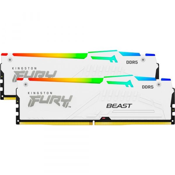 KINGSTON  ' 32Gb DDR5 6000MHz Fury Beast White  RGB (2x16) EXPO+XMP KF560C36BWE2AK2-32 -  1
