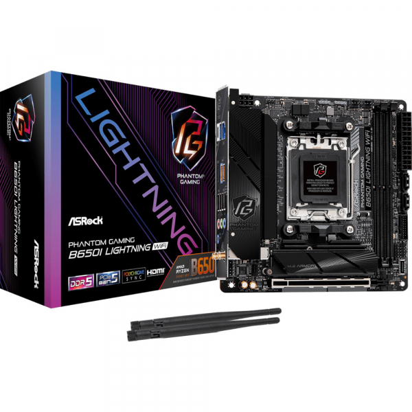 ASROCK M  sAM5 AMD B650 HDMI 2xM.2 2xDDR5  2.5GbE LAN mini-ITX  B650I LIGHTNING WIFI -  2