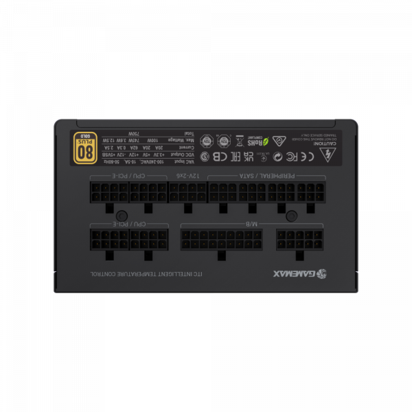 GAMEMAX ���� �������� ATX 750W, 80 Gold,fan 135mm,fully mo dular OPP, OVP, UVP, OCP, OTP, SCP GX-750 PRO BK(ATX3.1PCIe5.1) - �������� 8