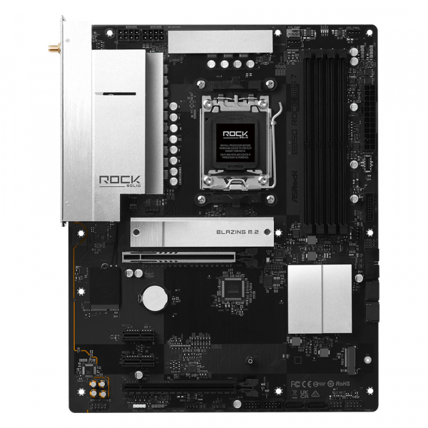 ASROCK M���������� ����� sAM5 AMD B850 4xDDR5 HDMI 2xM.2  2.5GbE LAN ATX  B850 ROCK WIFI 7 - �������� 1