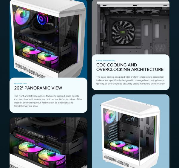 GAMEMAX ������ ����'������� Midi ATX ��� ����� ��������  ATX,ATX, M-ATX,ITX, Tempered Glass,Mesh,USB2.0x1,U Vista COC AW - �������� 14