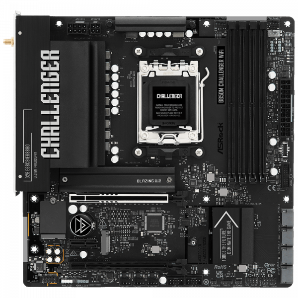ASROCK M���������� ����� sAM5 AMD B850 4xDDR5 HDMI 2xM.2  2.5GbE LAN mATX  B850M CHALLENGER WIFI - �������� 1