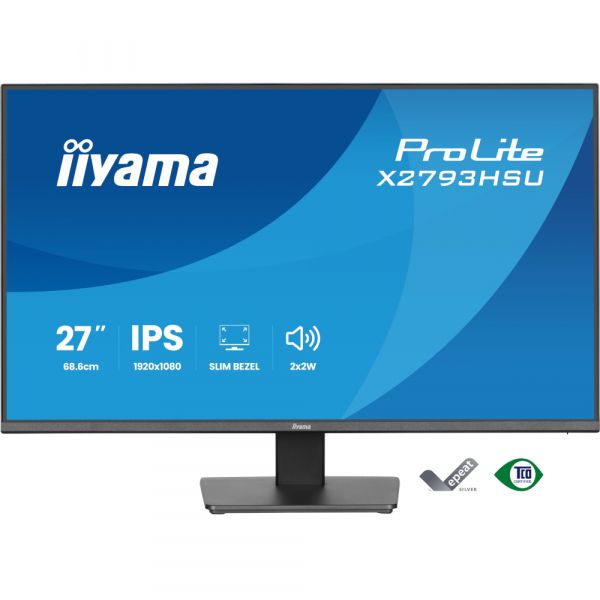 IIYAMA 27" 16:9 IPS �� �������, 1920�1080, 1 �� (MPRT), 1 20 ��, 350 ��/�2, Adaptive Sync, 1xHDMI 1.4/1xDP 1 X2793HSU-B1 - �������� 2