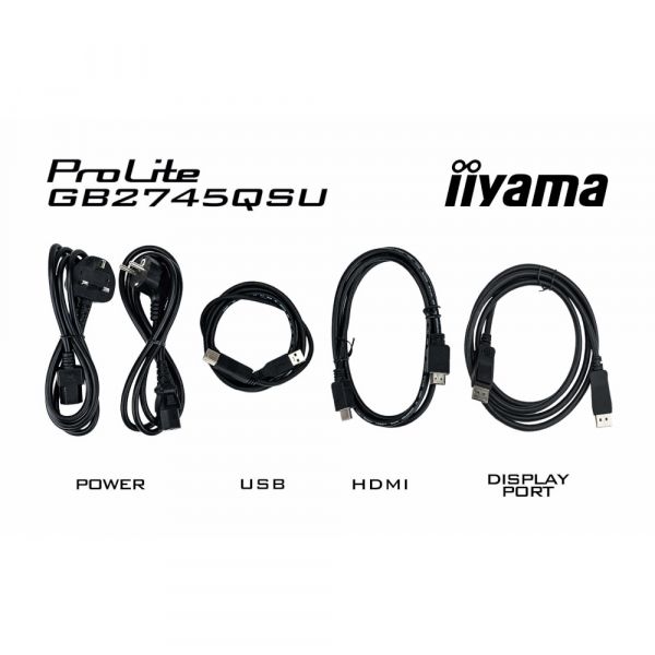 IIYAMA 27" 16:9 ������� IPS �� �������, 2560�1440, 1 �� ( MPRT), 100 ��, 300 ��/�2, Adaptive Sync, 1xHDMI 2. GB2745QSU-B2 - �������� 14