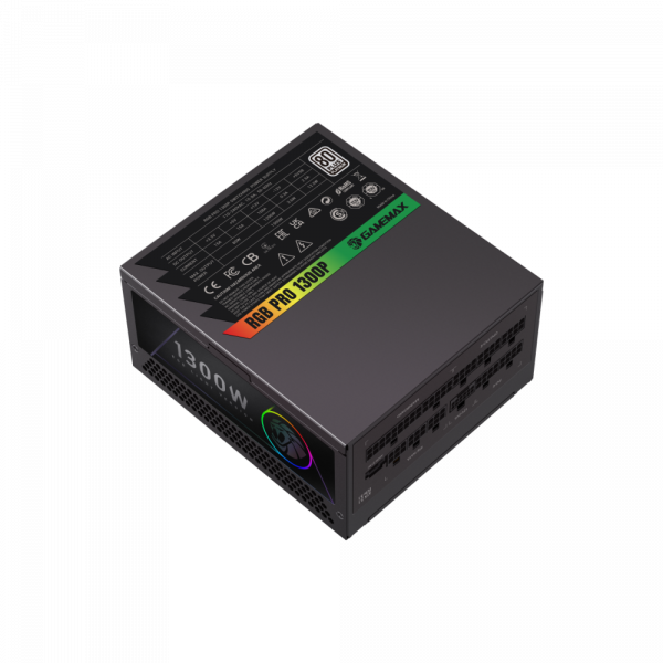 GAMEMAX   ATX 3.1 & PCIe5.1_ 1300W, 80+ Platin um,RGB Smart  fan 140mm,fully modular ,Japanese 10 RGB PRO 1300P -  10