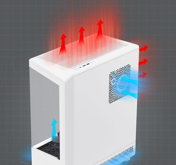 GAMEMAX ������ ����'������� Midi ATX ��� ����� ��������  ATX,ATX, M-ATX,ITX, Tempered Glass,Mesh,USB2.0x1,U Vista COC AW - �������� 18