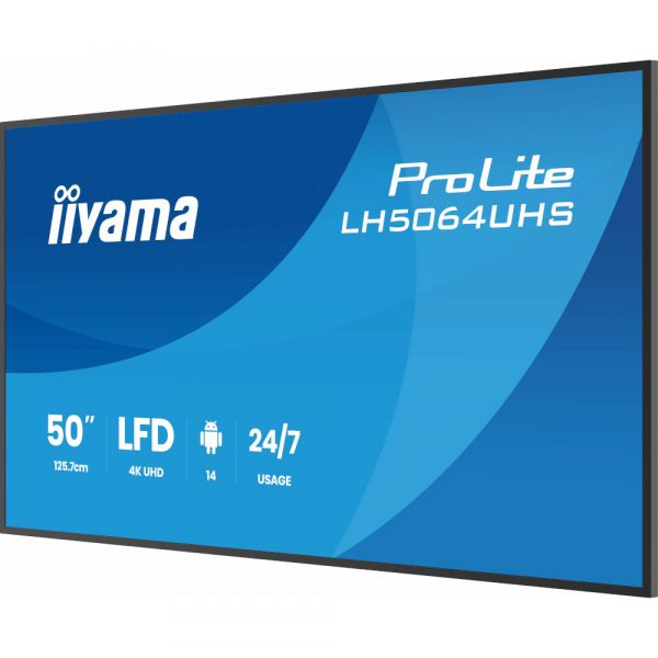 IIYAMA 49.5" 16:9 IPS �� ������, 3840�2160, 500 ��/�2, 2 4/7, �� ������ 14, 2xHDMI/1xUSB-C/2xUSB 2.0, SP 2 LH5064UHS-B1AG - �������� 6