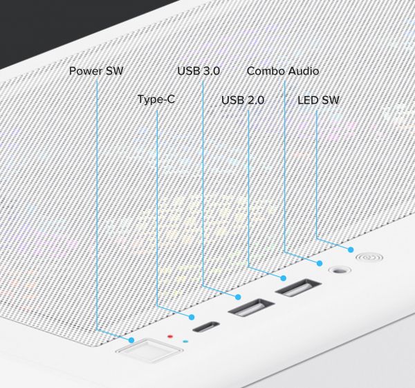 GAMEMAX ������ ����'������� Midi ATX ��� ����� ��������  ATX,ATX, M-ATX,ITX, Tempered Glass,Mesh,USB2.0x1,U Vista COC AW - �������� 30
