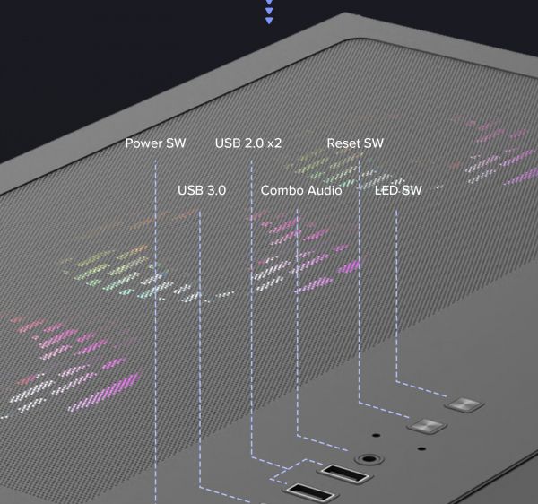 GAMEMAX ������ ����'������� Midi ATX ��� ����� ��������  X,M-ATX, ITX,Tempered Glass,Metal cover, USB2.0x1, HYPE-A Black - �������� 25