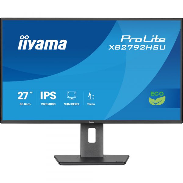 IIYAMA 27" 16:9 IPS  , 19201080, 3  (GTG), 12 0 , 350 /2, AdaptiveSync, 1xHDMI 1.4/1xDP 1.2 XB2792HSU-B1 -  1