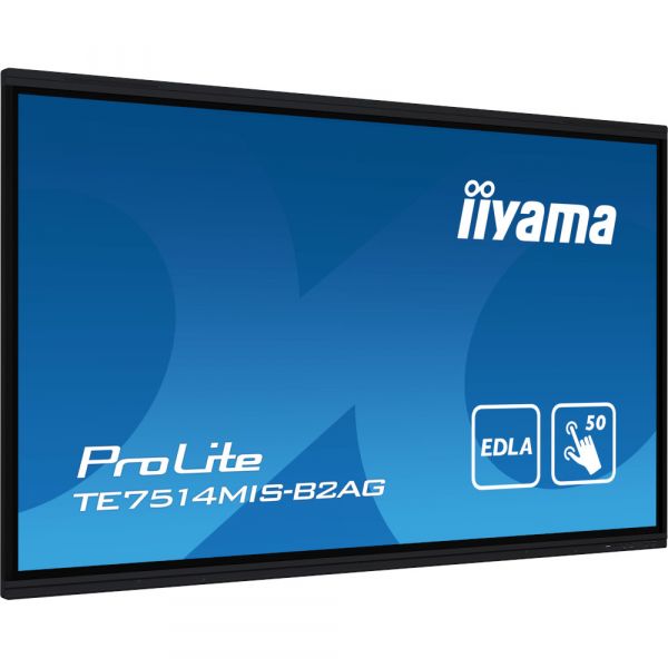 IIYAMA 75" 16:9  VA  , 38402160, P ureTouch-IR+, 24/7, 435 /2,  Android 13,  SP  TE7514MIS-B2AGAX -  3