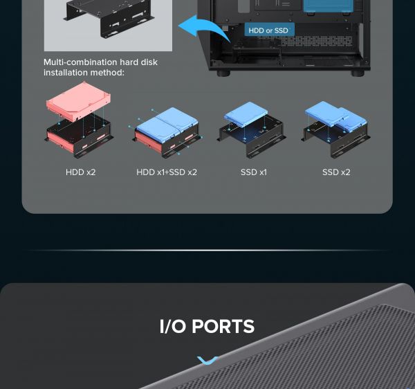 GAMEMAX ������ ����'������� Midi ATX ��� ����� ��������  ATX,ATX, M-ATX,ITX, Tempered Glass,Mesh,USB2.0x1,U Vista COC AB - �������� 29