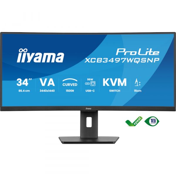 IIYAMA 34.1" 21:9 VA UWQHD   , 0.4 , 1 20 , FreeSync, HDR, 1xHDMI 2.0/1xHDMI 1.4/1xDP 1 XCB3497WQSNP-B1 -  1