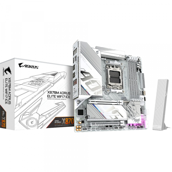 GIGABYTE M���������� ����� sAM5 AMD X870 2xHDMI/2xUSB4 2xM. 2 2.5GbE LAN mATX  X870M AORUS ELITE WIFI7 ICE - �������� 2