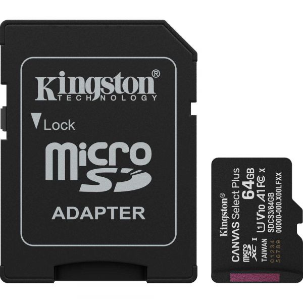 ����� ���'�� KINGSTON ����� ���'�� 64GB microSDXC Canvas Select Plus Ge n3 100MB/s A1 Card + Adapter SDCS3/64GB - �������� 1