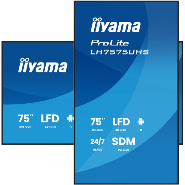 IIYAMA 74.5" 16:9 IPS �� ������, 3840�2160, 24/7, 500 �� /�2, �� Android 11,  3xHDMI 2.0/1xDP/1xDP Out/2xUS LH7575UHS-B2AG - �������� 4