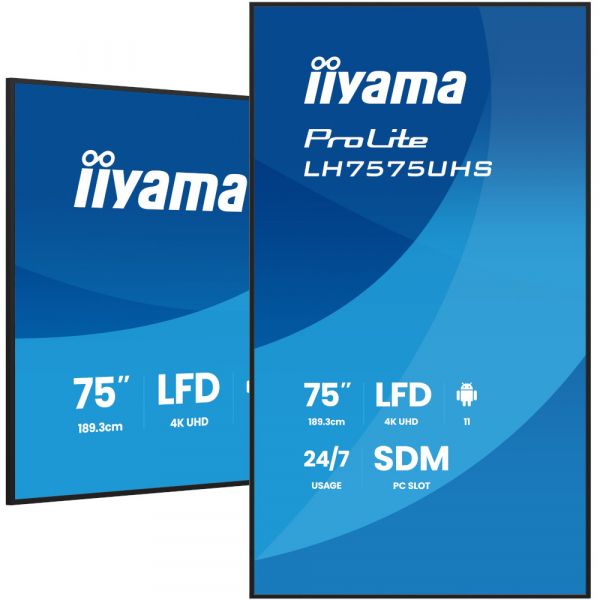 IIYAMA 74.5" 16:9 IPS �� ������, 3840�2160, 24/7, 500 �� /�2, �� Android 11,  3xHDMI 2.0/1xDP/1xDP Out/2xUS LH7575UHS-B2AG - �������� 5