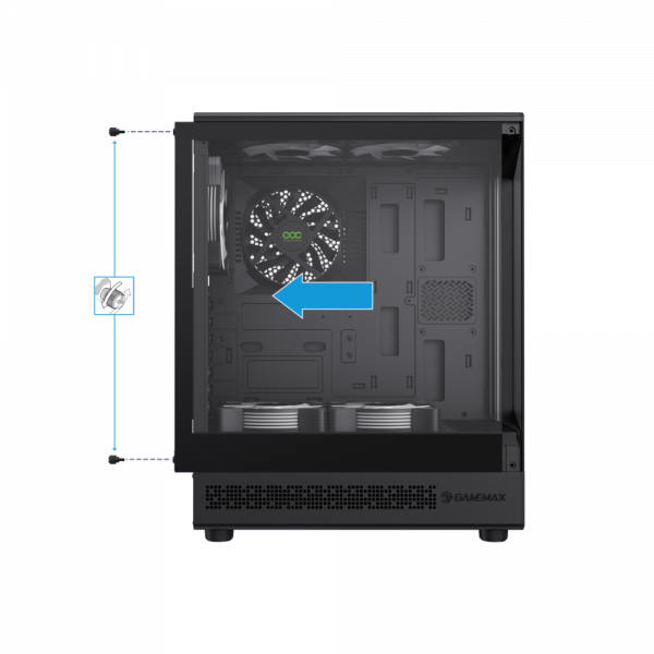 GAMEMAX ������ ����'������� Midi ATX ��� ����� ��������  ATX,ATX, M-ATX,ITX, Tempered Glass,Mesh,USB2.0x1,U Vista COC AB - �������� 9