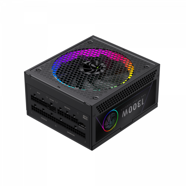 GAMEMAX   ATX 3.1 & PCIe5.1_ 1300W, 80+ Platin um,RGB Smart  fan 140mm,fully modular ,Japanese 10 RGB PRO 1300P -  3