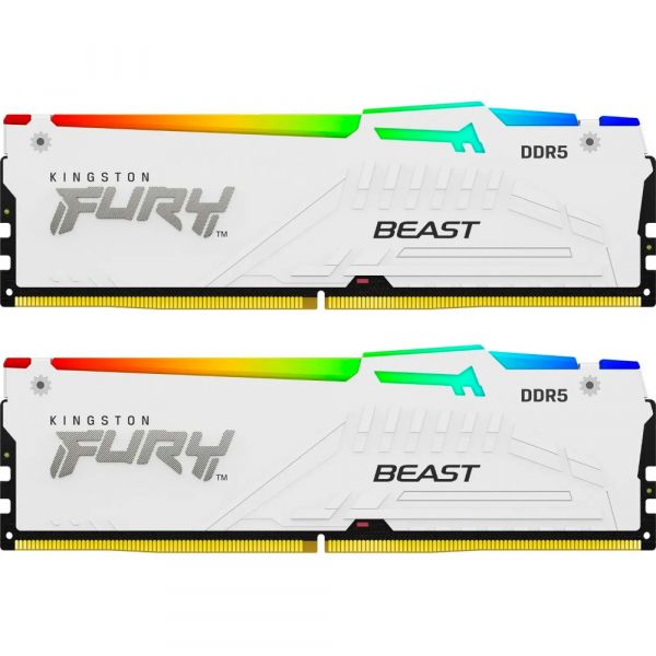KINGSTON  ' 32Gb DDR5 6000MHz Fury Beast White  RGB (2x16) EXPO+XMP KF560C36BWE2AK2-32 -  2