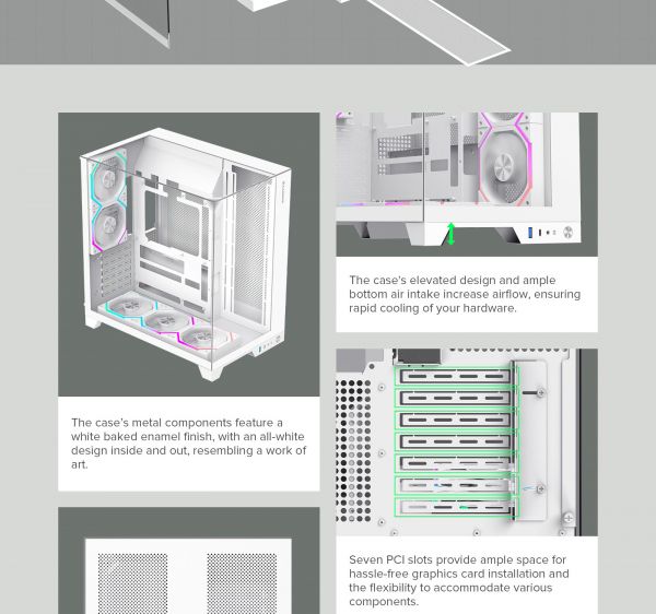 GAMEMAX ������ ATX ��� ����� �������� , ����������� ���� X,M-ATX,ITX, combo audio,VGA Card Length	Up to 400 Infinity Pro WH - �������� 19