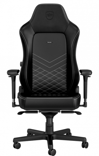   NOBLECHAIRS HERO Black/Platinum White (NBL-HRO-PU-BPW) -  1