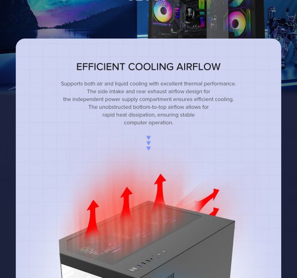 GAMEMAX ������ ����'������� Midi ATX ��� ����� ��������  X,M-ATX, ITX,Tempered Glass,Metal cover, USB2.0x1, HYPE-A Black - �������� 16