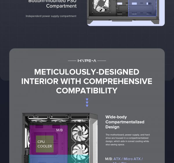 GAMEMAX ������ ����'������� Midi ATX ��� ����� ��������  X,M-ATX, ITX,Tempered Glass,Metal cover, USB2.0x1, HYPE-A Black - �������� 24