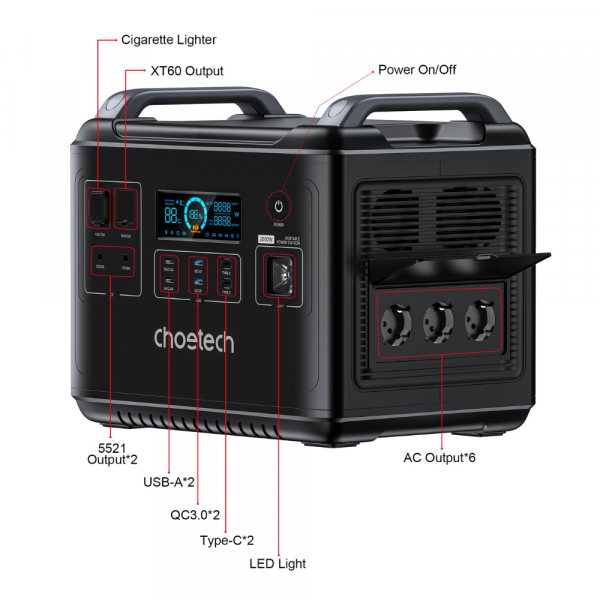    CHOETECH 2000W Powerstation (BS006) -  6