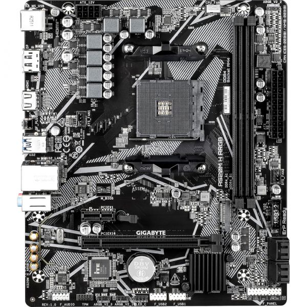 GIGABYTE ����������� ����� sAM4 AMD A520 HDMI/DP 1xM.2 GbE  Lan mATX  A520M H ARGB - �������� 1