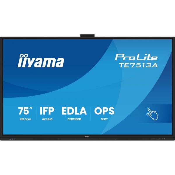 IIYAMA 75" 16:9  ������������� IPS UHD �� ������, 18/7,   450 ��/�2, �� ������ 14, 8GB/128GB, IR PureTouch TE7513A-B1AG - �������� 2